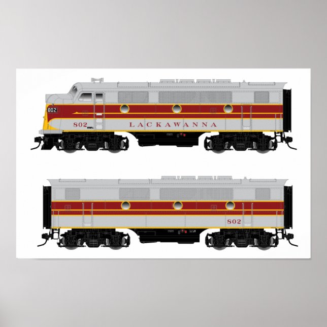 Lackawanna Diesel F3 A-B Set Locomotive Poster (Front)