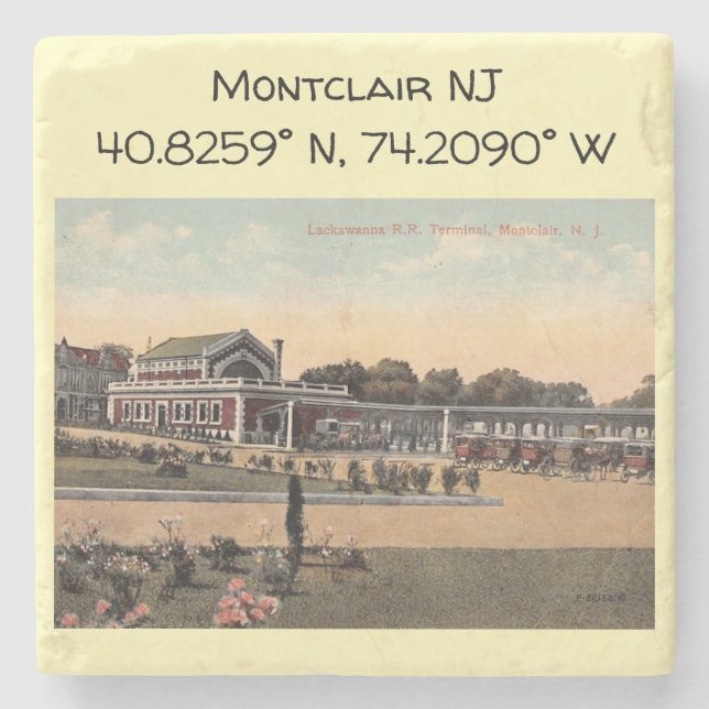 Lackawanna RR Station, Montclair NJ Vintage Stone Coaster (Front)