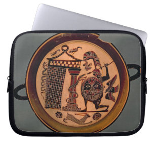 Laconian black-figure cup depicting a warrior atta laptop sleeve