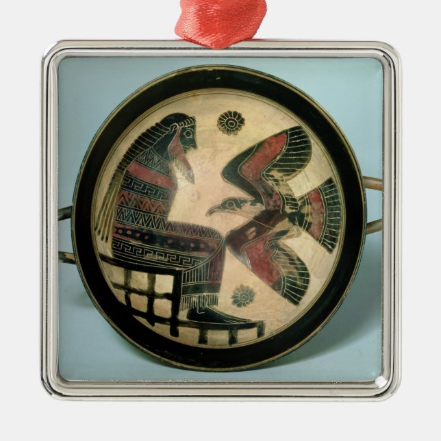 Laconian cup depicting Zeus and the eagle Metal Ornament (Front)