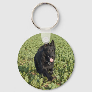 Lacquer Black German Shepherd Key Ring