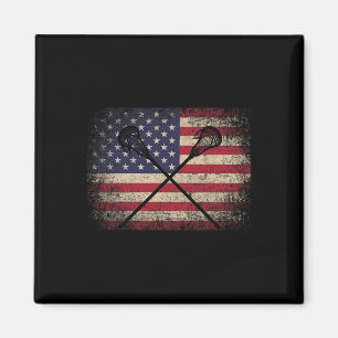 Lacrosse 4th Of July Gift American Flag Usa - Ball Magnet