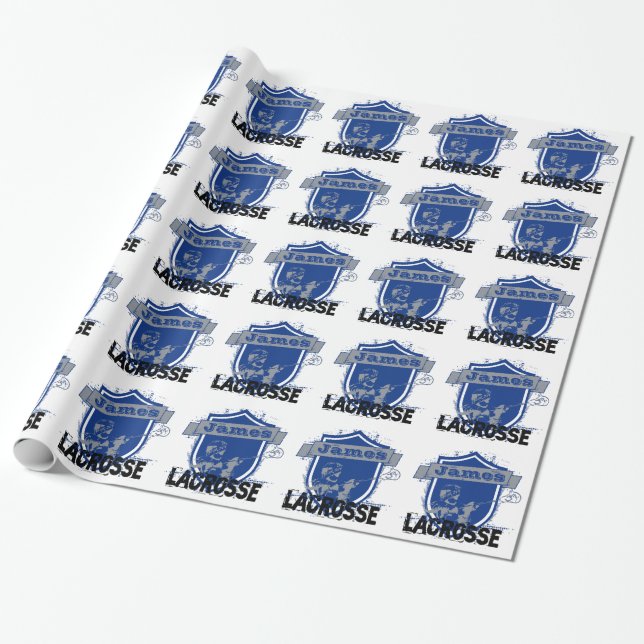 Lacrosse Add Your Own Team Name Wrapping Paper (Unrolled)