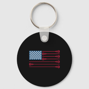 Lacrosse American Flag Cool Lacrosse Family Patrio Key Ring