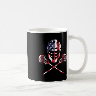 Lacrosse American Flag Lax Helmet Sticks 4th Of Ju Coffee Mug