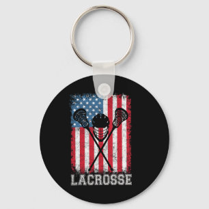 Lacrosse American Flag Lax Helmet Sticks 4th Of Ju Key Ring