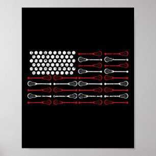 Lacrosse American Flag Lax Mum Design Poster