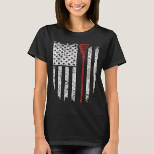 Lacrosse American Flag Men Gifts T-Shirt