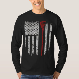 Lacrosse American Flag Men Gifts T-Shirt