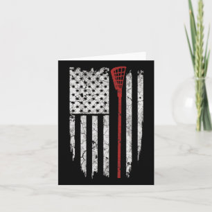 Lacrosse American Flag Men Gifts Tee Shirts  Card