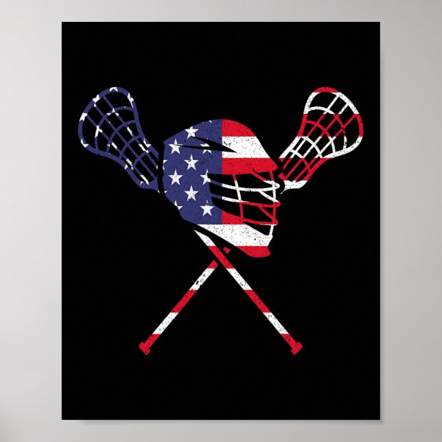 Lacrosse American Flag  Poster (Front)
