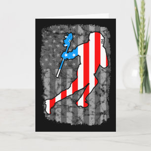 Lacrosse American Flag Vintage United States 4th O Card