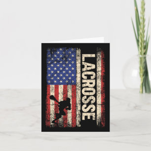 Lacrosse American Us Flag Sport Team Players Stick Card