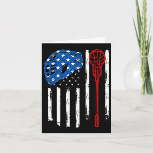 Lacrosse American Vintage Flag Lax Helmet Stick 4t Card