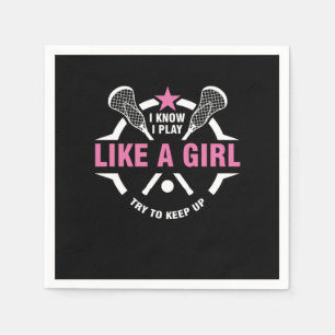 Lacrosse Ball Gameplay Sports Competition Gift I K Napkin