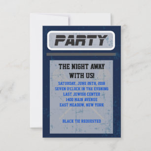 LACROSSE Bar Bat Mitzvah Invitation Party Card