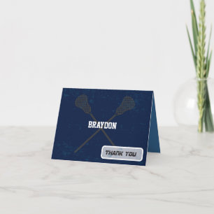 LACROSSE Bar Mitzvah Folded Thank You Card