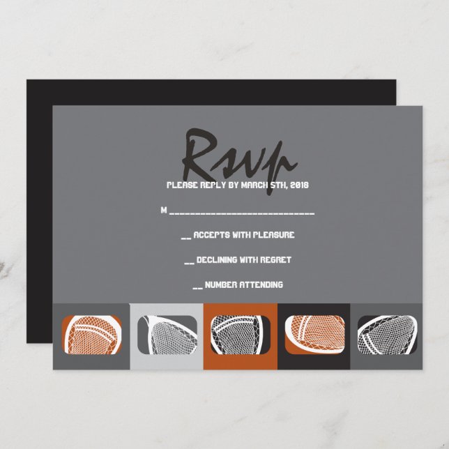 LACROSSE Bar Mitzvah Invitation Reply Card (Front/Back)