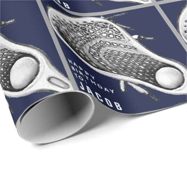 Lacrosse Birthday Gift Wrapping Paper (Roll Corner)