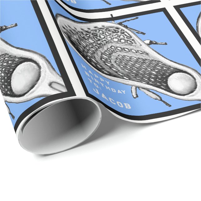 Lacrosse Birthday Gift Wrapping Paper (Roll Corner)