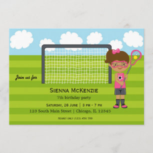 Lacrosse Birthday girl Invitation