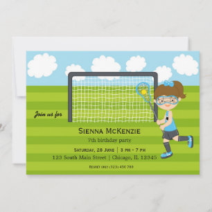 Lacrosse Birthday girl Invitation