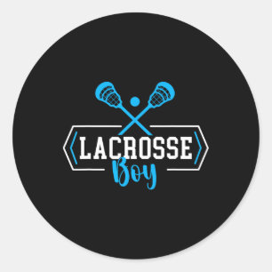 Lacrosse Boy Player Lacrosse Youth Kids Boys 1 Classic Round Sticker