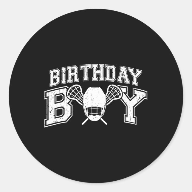 Lacrosse Boys Birthday Party Decorations Lacrosse  Classic Round Sticker (Front)