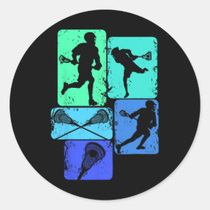 Lacrosse Boys Kids Men Youth Classic Round Sticker