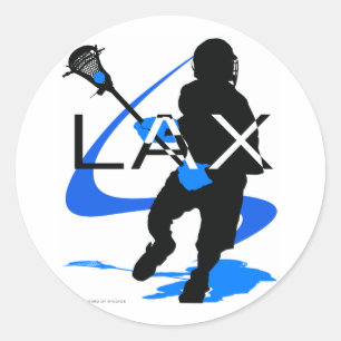 Lacrosse Boys LAX Blue Classic Round Sticker