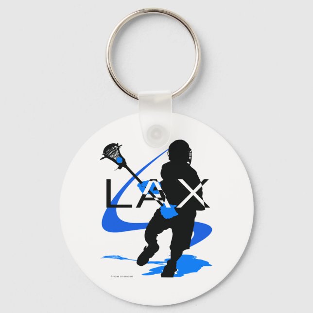 Lacrosse Boys LAX Blue Key Ring (Front)