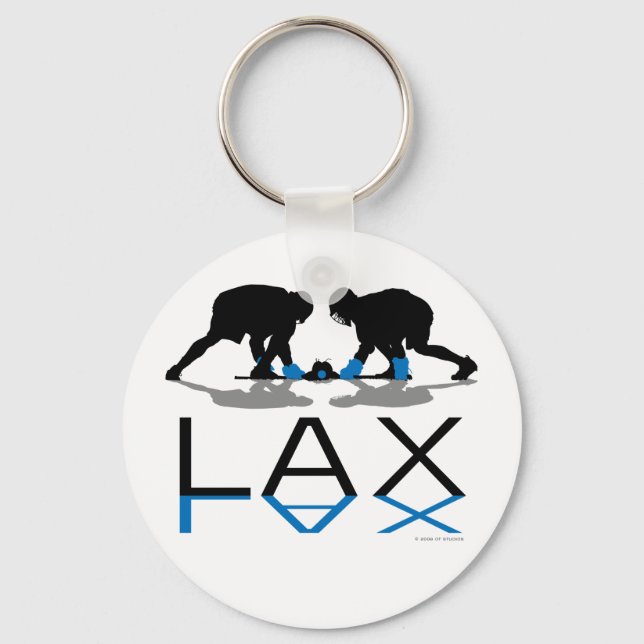 Lacrosse Boys LAX Blue Key Ring (Front)