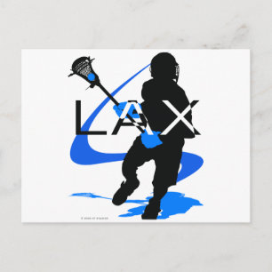 Lacrosse Boys LAX Blue Postcard