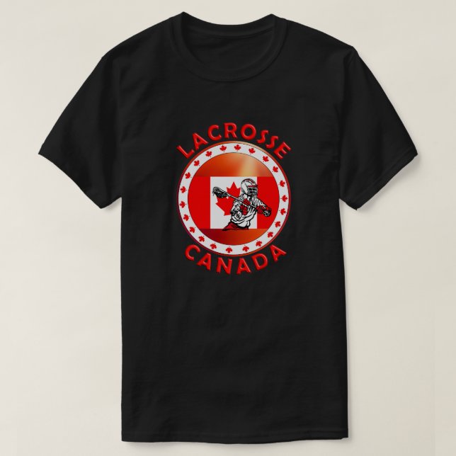 Lacrosse Canada Canadian Flag T-Shirt (Design Front)