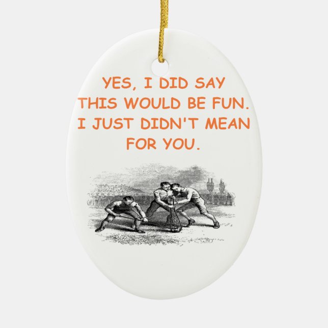 lacrosse ceramic tree decoration (Front)