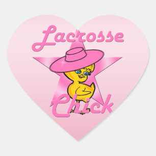 Lacrosse Chick #8 Heart Sticker