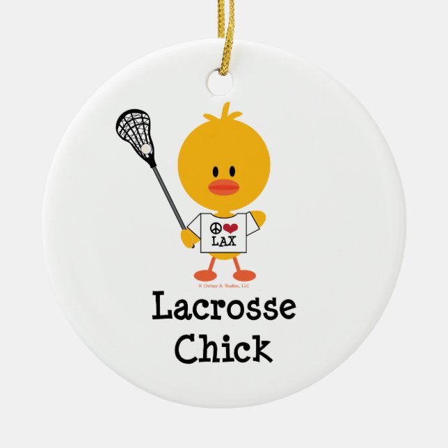 Lacrosse Chick Ornament (Front)