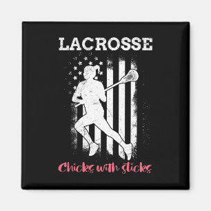 Lacrosse Chicks With Sticks Lacrosse Magnet