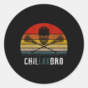 Lacrosse Chillax Bro Vintage Classic Round Sticker