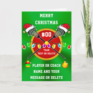Lacrosse Christmas Cards for Players or Coaches