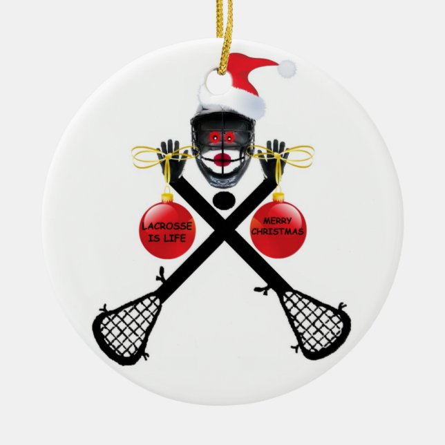 Lacrosse Christmas Ceramic Tree Decoration (Front)