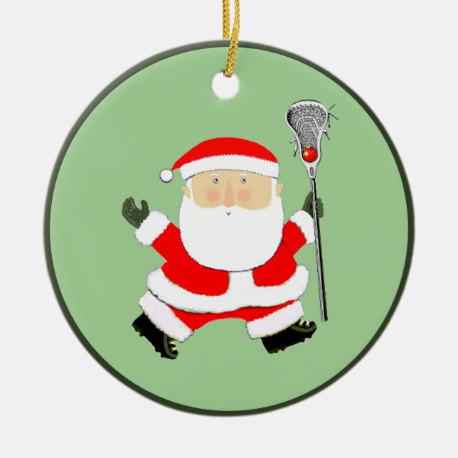 Lacrosse Christmas Collectable Ceramic Ornament (Front)