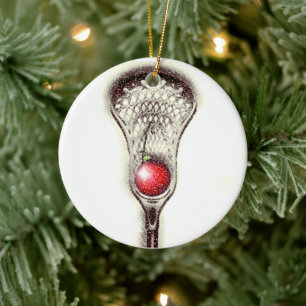 Lacrosse Christmas Collectable Ceramic Ornament