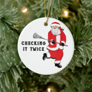 Lacrosse Christmas Collectable Ceramic Ornament