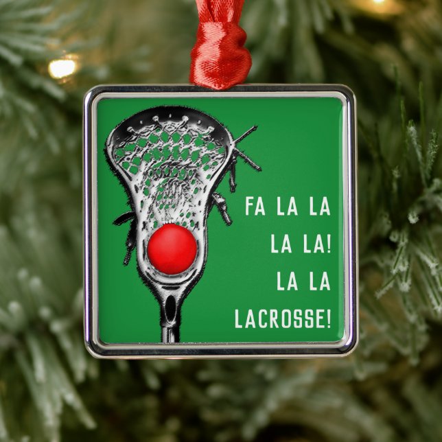 Lacrosse Christmas Collectible Metal Ornament (Tree)