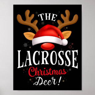 Lacrosse Christmas Deer Pjs Xmas Family Matching Poster