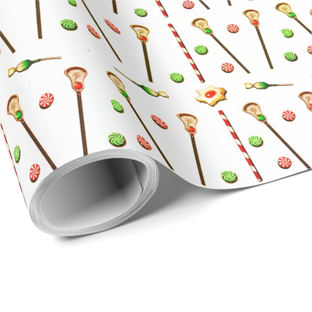 Lacrosse Christmas Gift Wrapping Paper (Roll Corner)