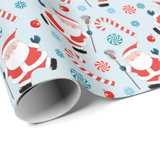 Lacrosse Christmas Gift Wrapping Paper (Roll Corner)
