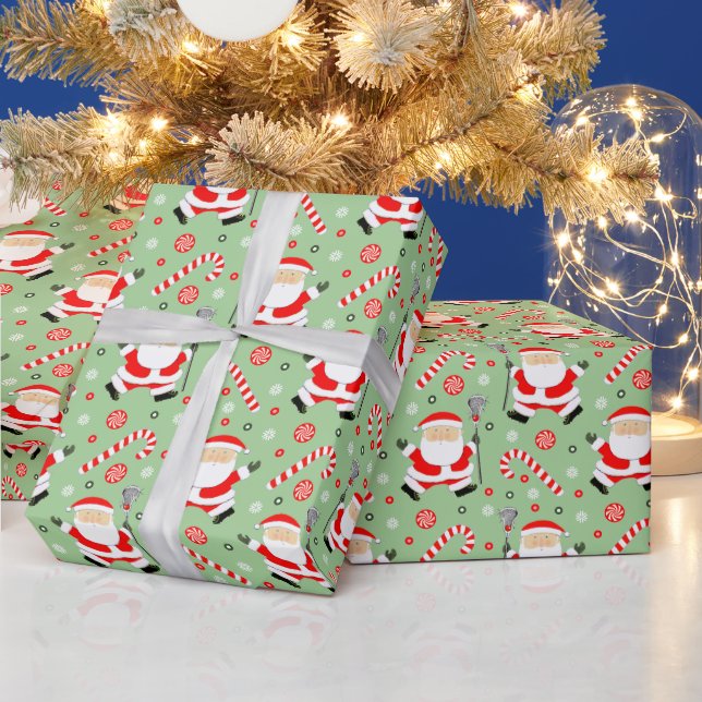 Lacrosse Christmas Holiday Gift Wrapping Paper (Holidays)