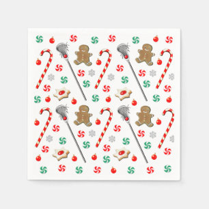 Lacrosse Christmas Holiday Napkin